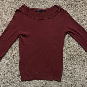 Kersh Woman’s Sm Burgundy Sweater Boat Neck Like New Condition